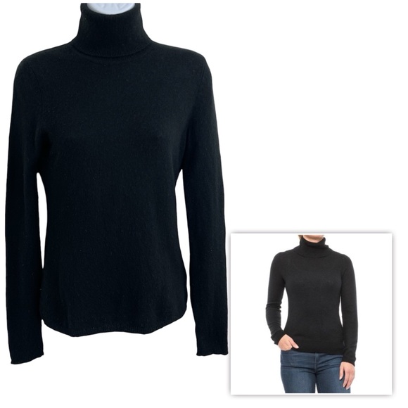 Adrienne Vittadini Sweaters - Adrienne Vittadini Women 100% 2-ply Cashmere Sweater Top Sz S Mock Neck Black